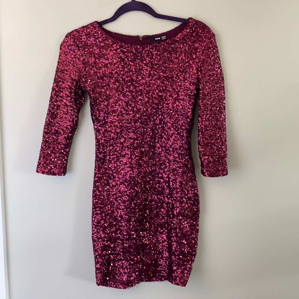 Red sequin dress